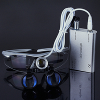 Powiększenie 3.5X lornetka lupa stomatologiczna chirurgia lupa chirurgiczna z reflektorem LED Light operacja medyczna lampa lupa 5